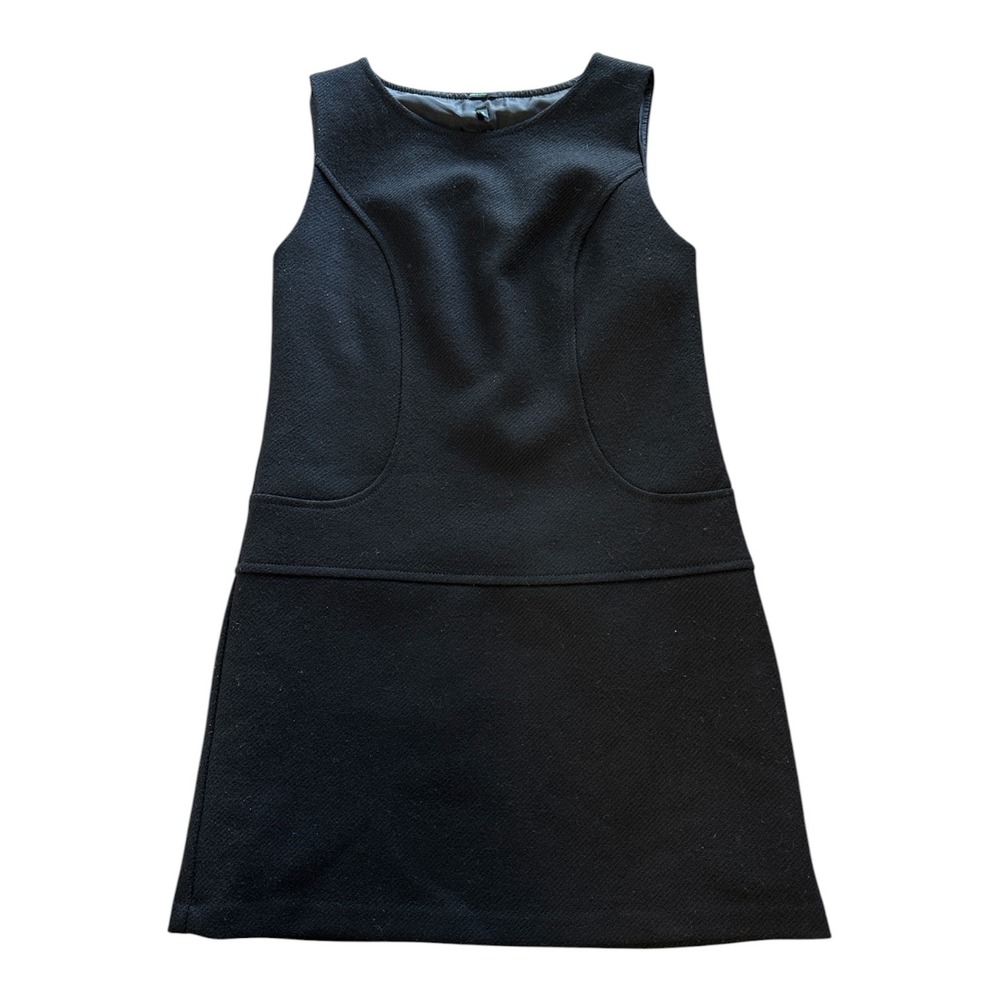 Vintage 90s mod black wool mini dress